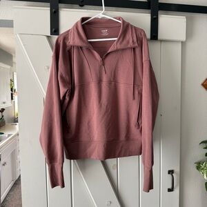 Old Navy Women's Dusty Rose Quarter-Zip Sweater